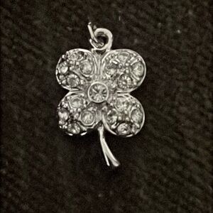 MONET 4 LEAF CLOVER Gemstone PENDANT real Vintage Designer Costume Jewelry 1960s
